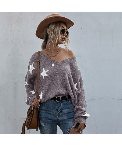 Suéter de punto con borlas y cuello en V para mujer, estampado de estrellas, otoño e invierno $36.58 Suéter femenino