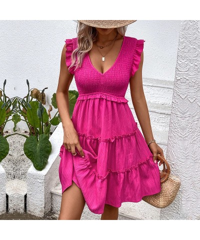 Vestido de color sólido delgado sin mangas de moda de verano $44.62 Vestido