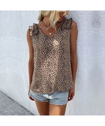 Top camisola elegante sin mangas con estampado de leopardo $20.36 Chalecos pequeños / tirantes / sujetadores