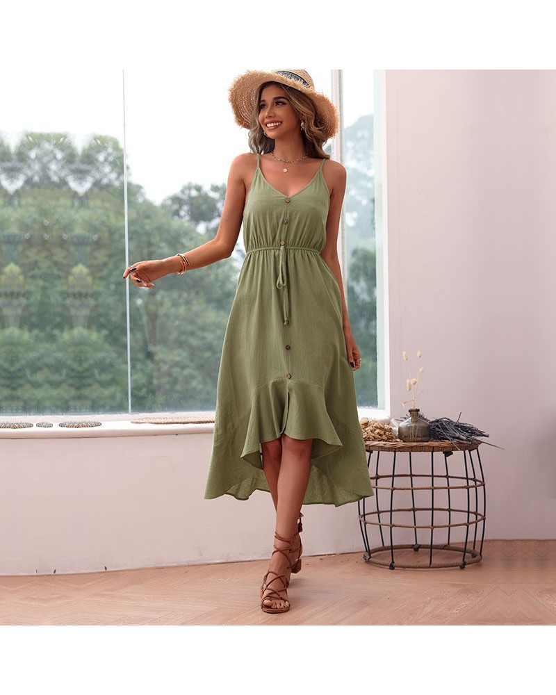 Vestido tirantes irregulares color liso $34.32 Vestido