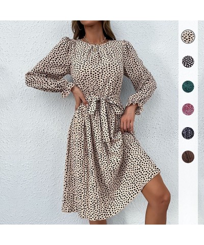 vestido de manga larga con estampado de leopardo $35.67 Vestido