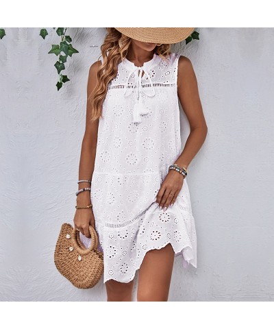 Elegante vestido blanco de vacaciones $55.61 Vestido