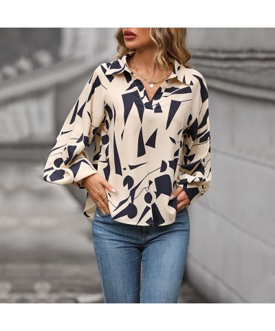 Elegante camisa estampada de manga larga $23.87 Camisa de mujer