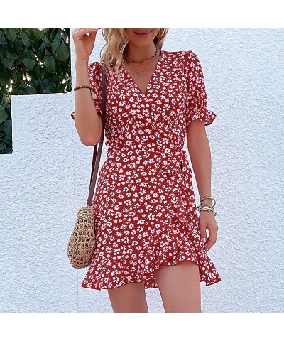 Vestido floral de una pieza con volantes $26.52 Vestido