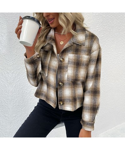 abrigo de invierno camisa a cuadros $41.81 Camisa de mujer