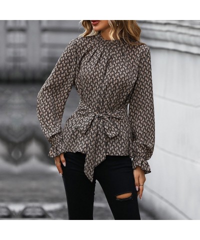 camisa de manga larga y corte slim con estampado de leopardo $25.94 Camisa de mujer