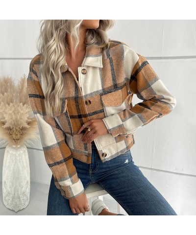 chaqueta de camisa de manga larga a cuadros de invierno $39.49 Camisa de mujer