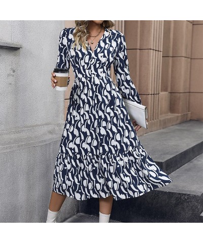 Vestido estampado de manga larga de moda estilo otoño. $32.29 Vestido