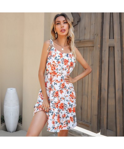 Falda con tirantes florales sexy anudada con lazo ajustada $34.68 Vestido