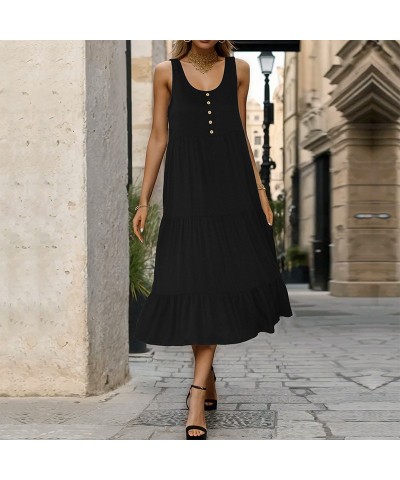 Vestido midi negro con tirantes $38.61 Vestido