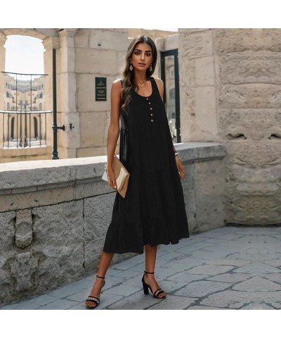 Vestido midi negro con tirantes $38.61 Vestido