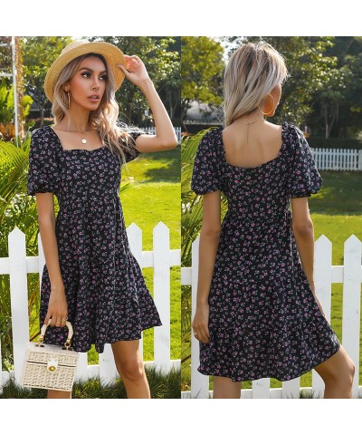 Falda floral francesa vestido de un solo hombro plisado hongo negro $32.21 Vestido