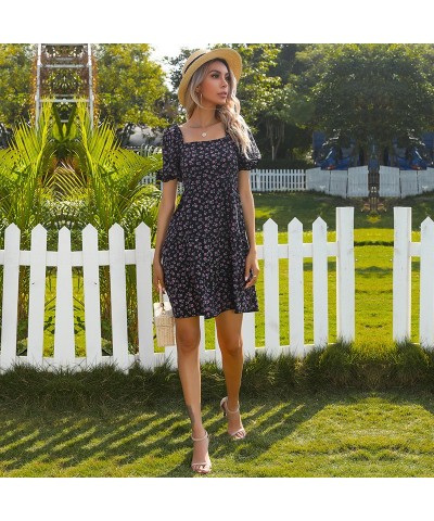 Falda floral francesa vestido de un solo hombro plisado hongo negro $32.21 Vestido