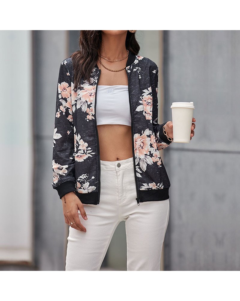 Chaqueta elegante Chaqueta estampada Uniforme de béisbol $31.43 Chaqueta / camiseta femenina