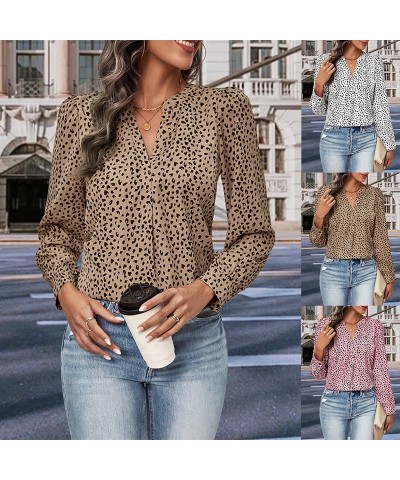 camisa de manga larga con estampado de leopardo $31.85 Camisa de mujer