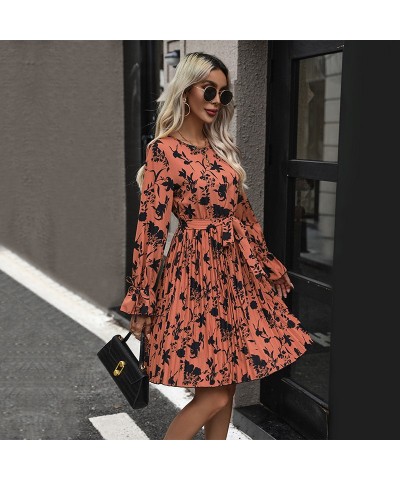 Elegante vestido estampado de manga larga $41.81 Vestido