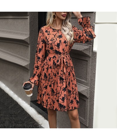 Elegante vestido estampado de manga larga $41.81 Vestido