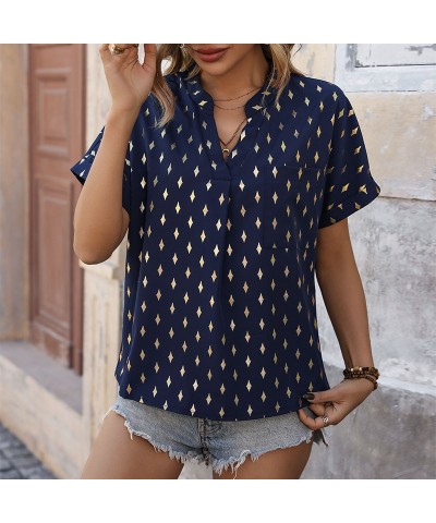 Camisa estampada en caliente con rombos de moda. $24.12 Camisa de mujer