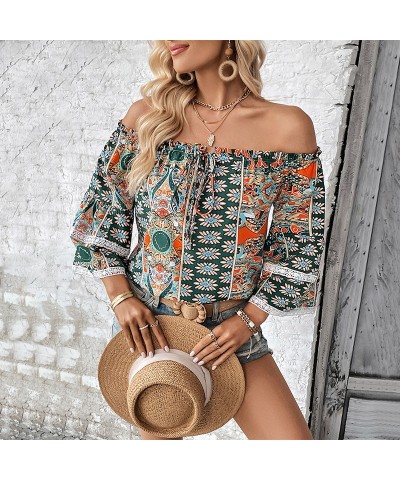 camisa de mujer estampada de moda de verano $23.17 Camisa de mujer