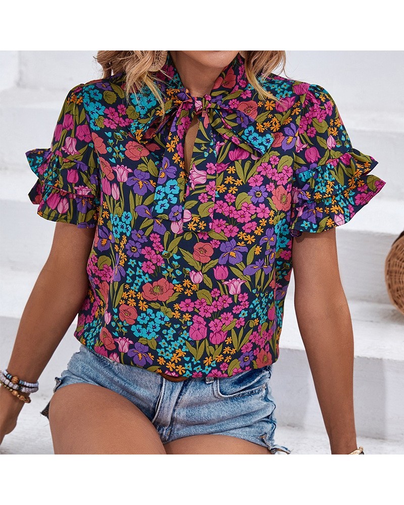 Camisa étnica estampada con estilo $28.73 Camisa de mujer