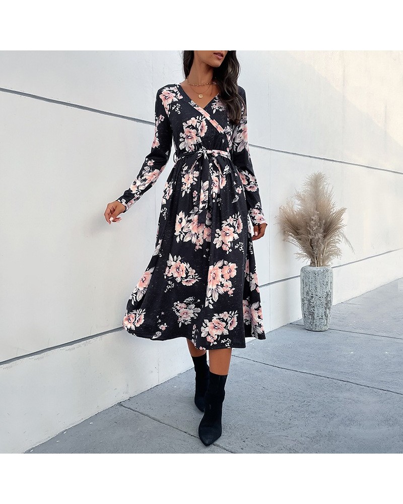 vestido floral de manga larga $43.32 Vestido