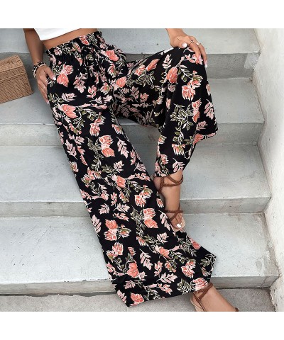 Pantalones anchos acampanados grandes estampados de moda $26.94 Pantalones casuales