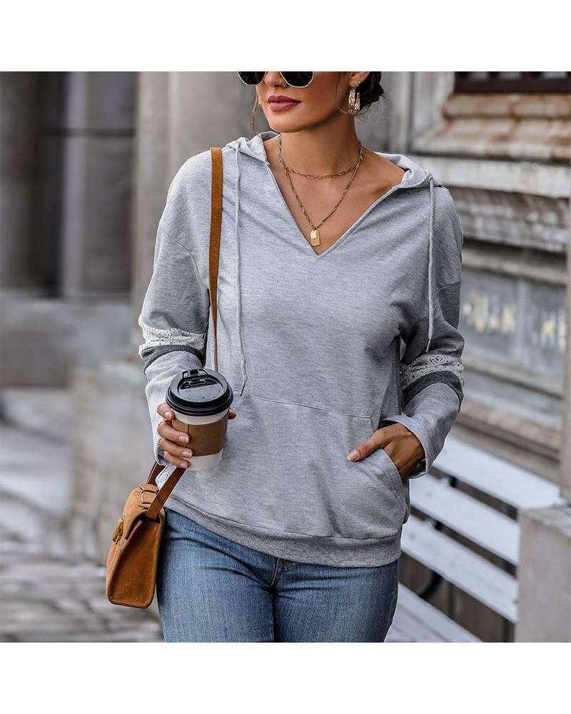 Sudadera con capucha de manga larga de moda. $24.31 Suéteres y suéteres para mujeres