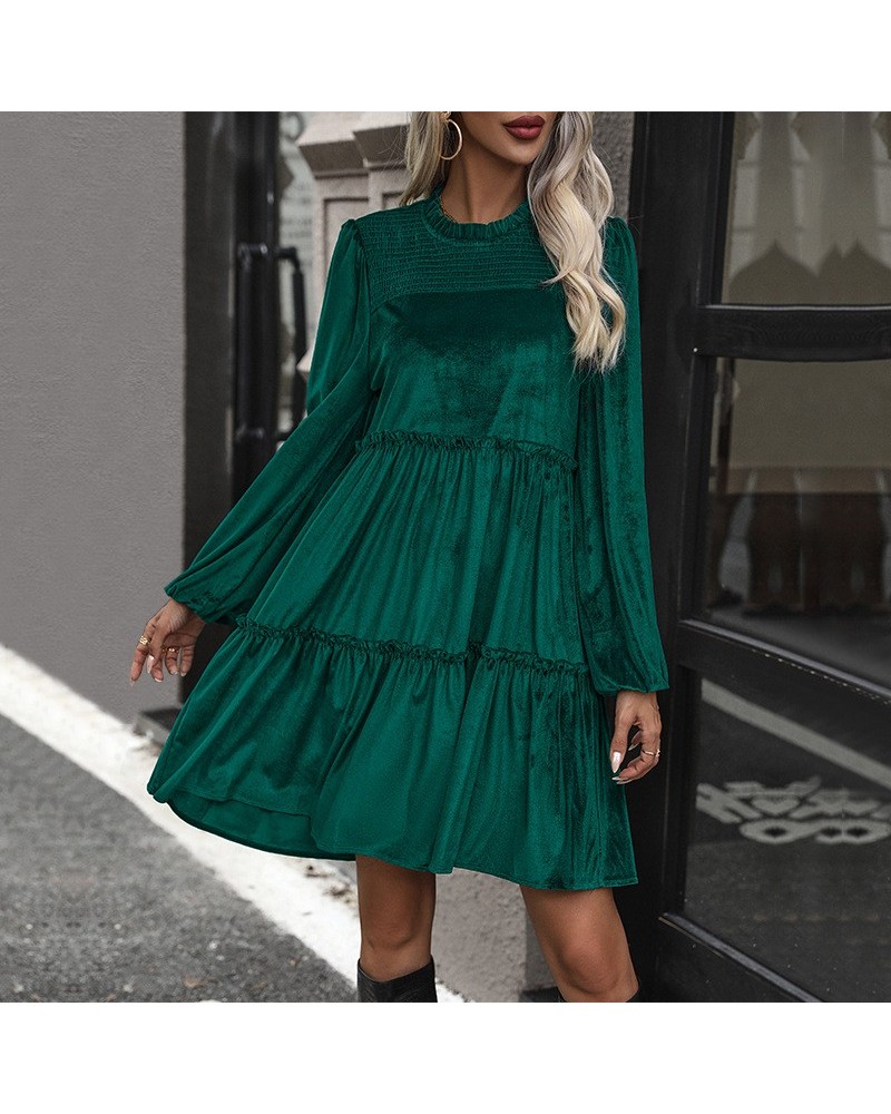 Elegante vestido de terciopelo verde $31.85 Vestido