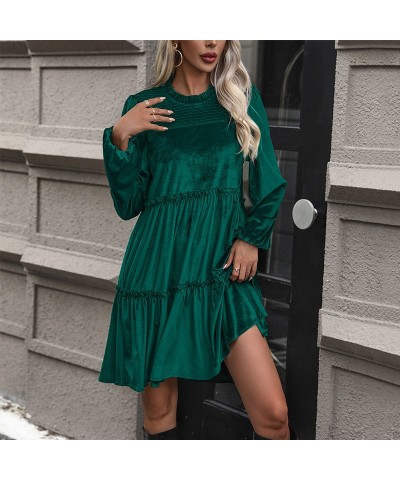 Elegante vestido de terciopelo verde $31.85 Vestido