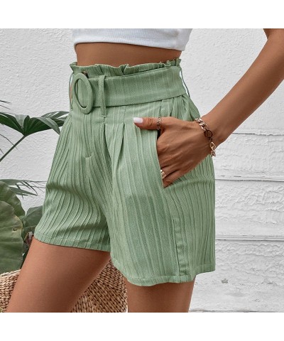 pantalones cortos plisados ​​de color sólido de verano para mujer $25.74 Pantalones cortos para mujeres