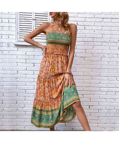 Vestido de tirantes estampado de verano de moda. $35.28 Vestido