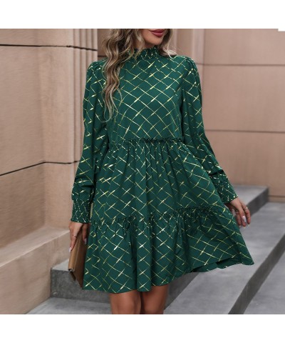 Elegante vestido de manga larga con rombos. $38.86 Vestido