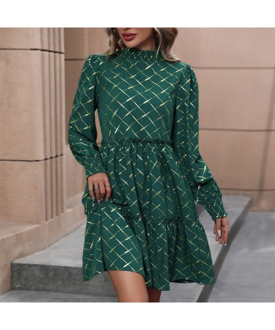 Elegante vestido de manga larga con rombos. $38.86 Vestido