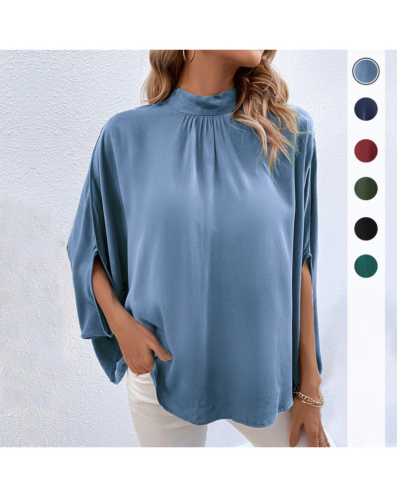 Camisa de color sólido de moda. $25.49 Camisa de mujer