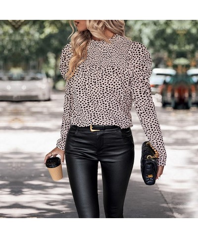 Elegante camisa de manga larga con estampado de leopardo $30.42 Camisa de mujer