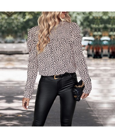 Elegante camisa de manga larga con estampado de leopardo $30.42 Camisa de mujer