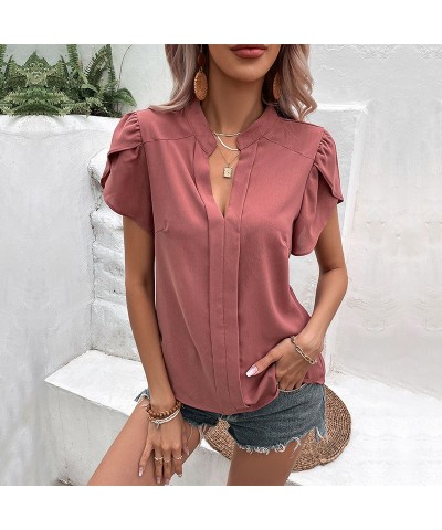 Jersey camisa cuello pico rojo $25.31 Camisa de mujer