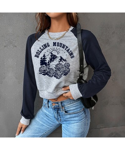 Sudadera con estampado de letras y manga larga $18.93 Suéteres y suéteres para mujeres