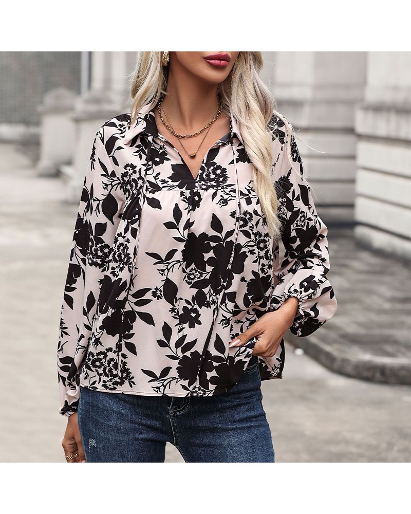 camisa estampada con estilo $29.12 Camisa de mujer