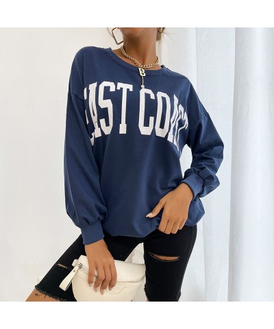 sudadera con letras y manga larga $28.70 Suéteres y suéteres para mujeres