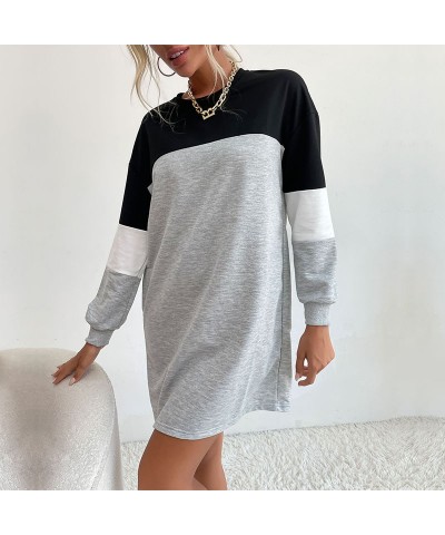 Vestido estilo sudadera con bloques de color y manga larga $34.09 Vestido