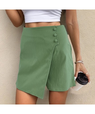 Culottes de cintura alta de color sólido de moda $21.36 Pantalones cortos para mujeres