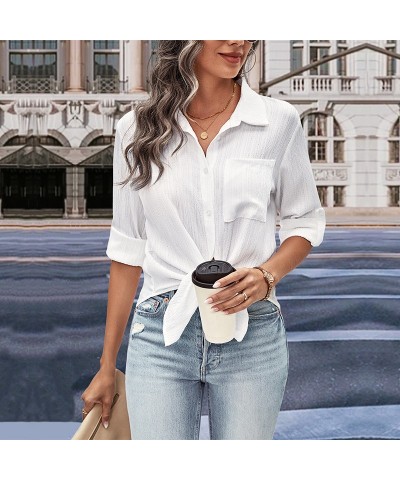 camisa blanca de manga larga $26.52 Camisa de mujer