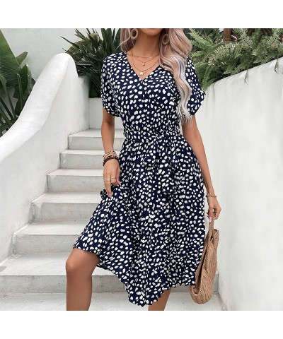 Vestido raglán de manga corta con estampado de leopardo $33.76 Vestido