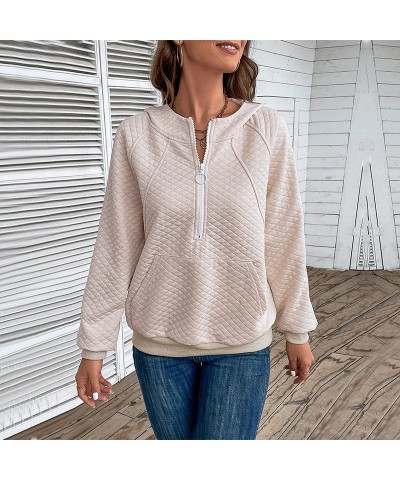 Sudadera color liso con capucha y manga larga $35.22 Suéteres y suéteres para mujeres