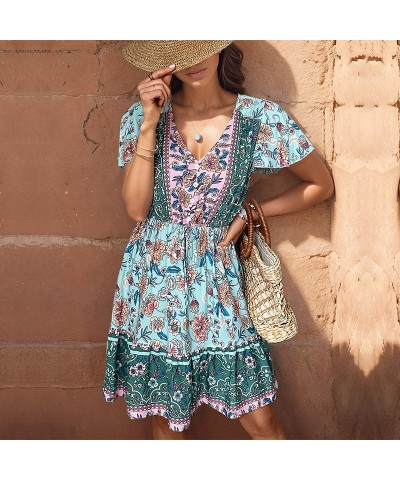 vestido bohemio con cuello en v $36.89 Vestido