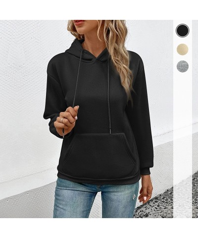 sudadera con capucha de manga larga y color liso $22.10 Suéteres y suéteres para mujeres