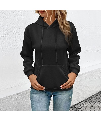 sudadera con capucha de manga larga y color liso $22.10 Suéteres y suéteres para mujeres