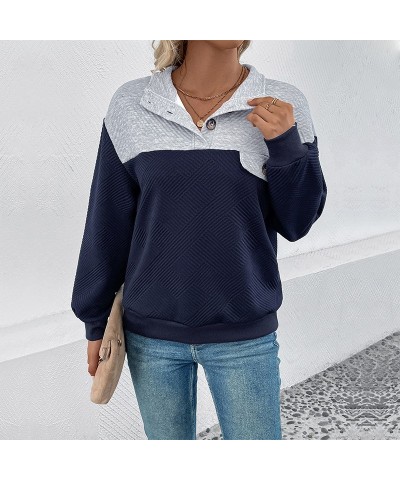 Sudadera de manga larga con bloques de color de moda $29.15 Suéteres y suéteres para mujeres