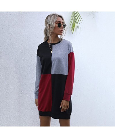 Vestido sudadera color block de manga larga $24.80 Vestido